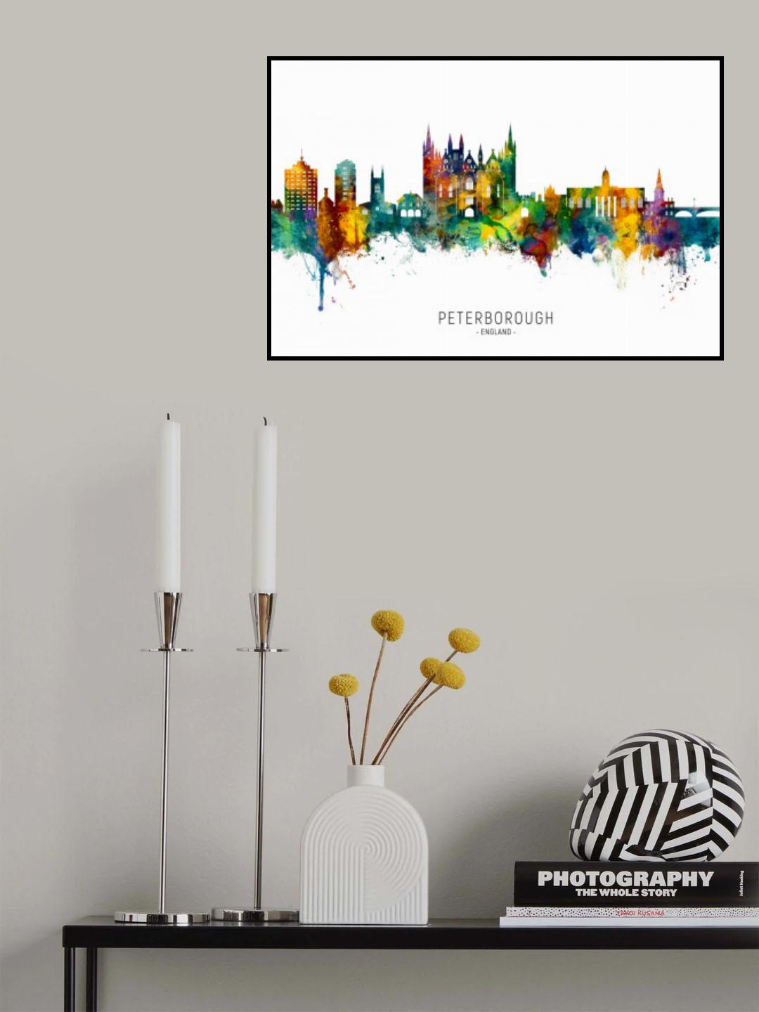 Peterborough England Skyline Poster och Canvastavla