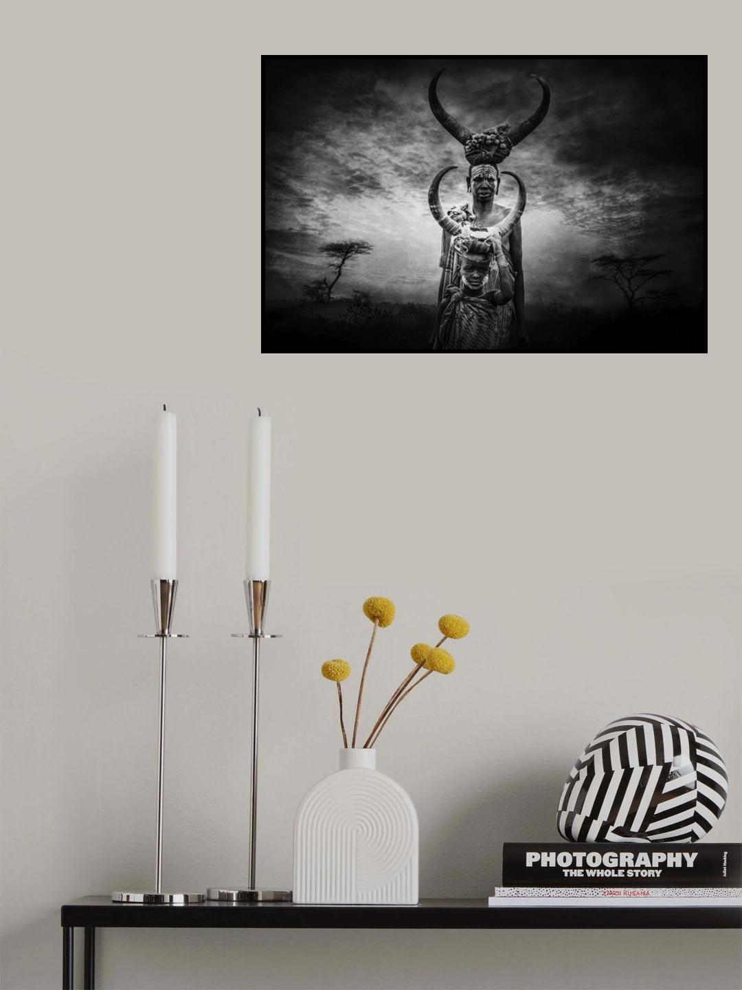Woman and boy Mursi Poster och Canvastavla