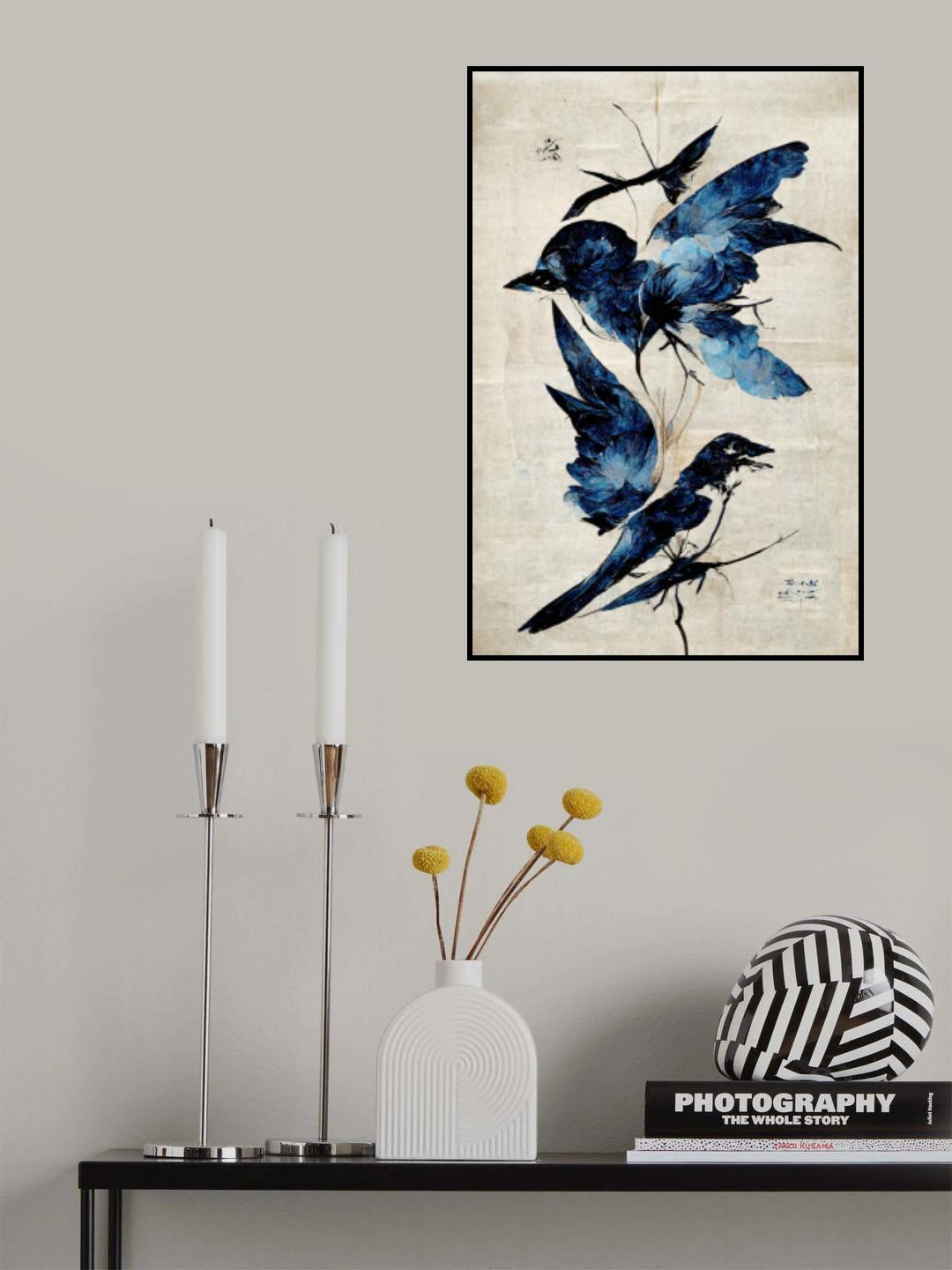 Blue Birds Poster och Canvastavla