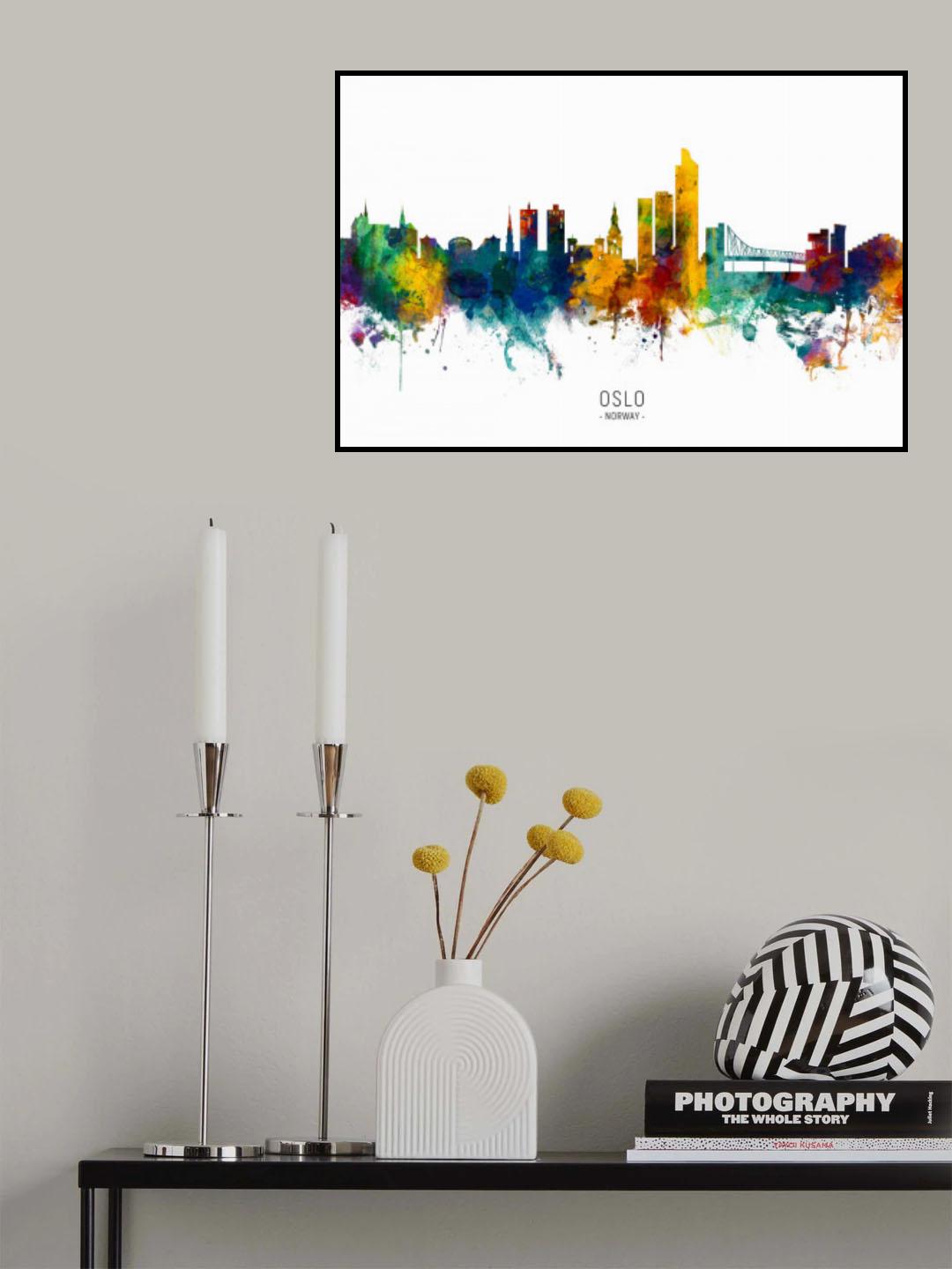 Oslo Norway Skyline Poster och Canvastavla
