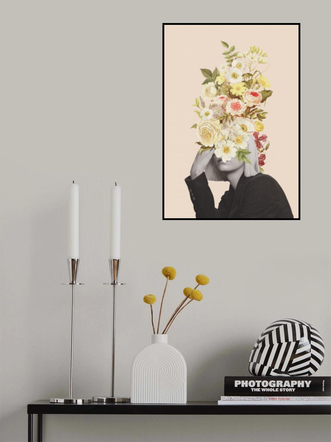 White Flowers Bouquet Poster och Canvastavla