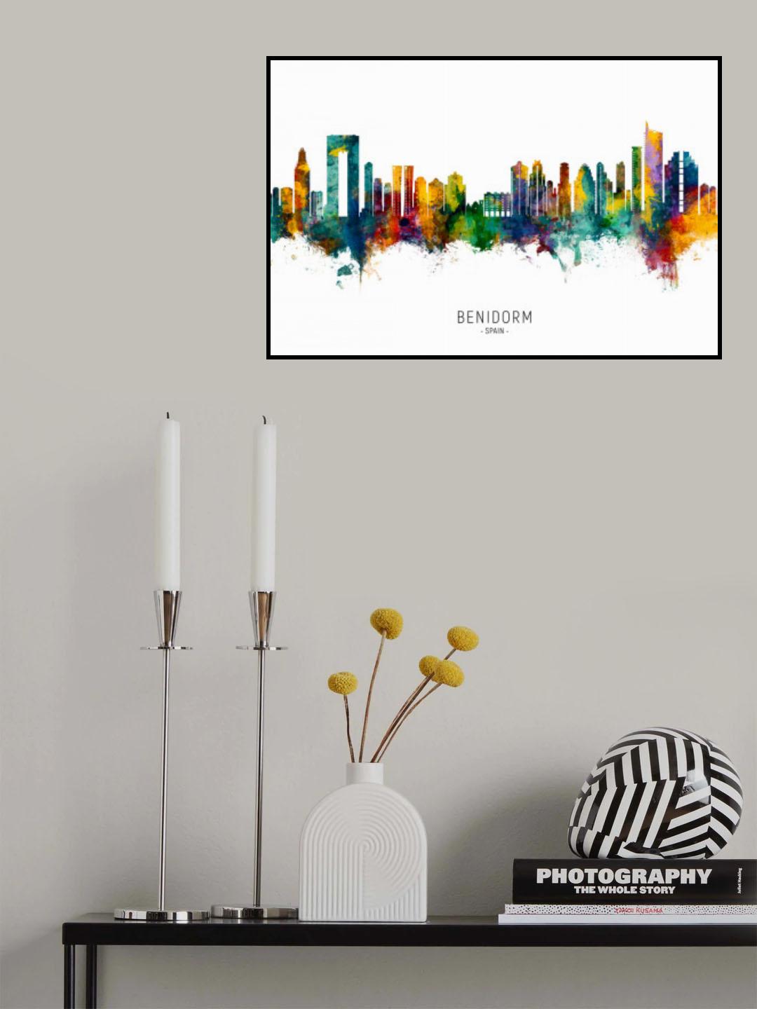 Benidorm Spain Skyline Poster och Canvastavla