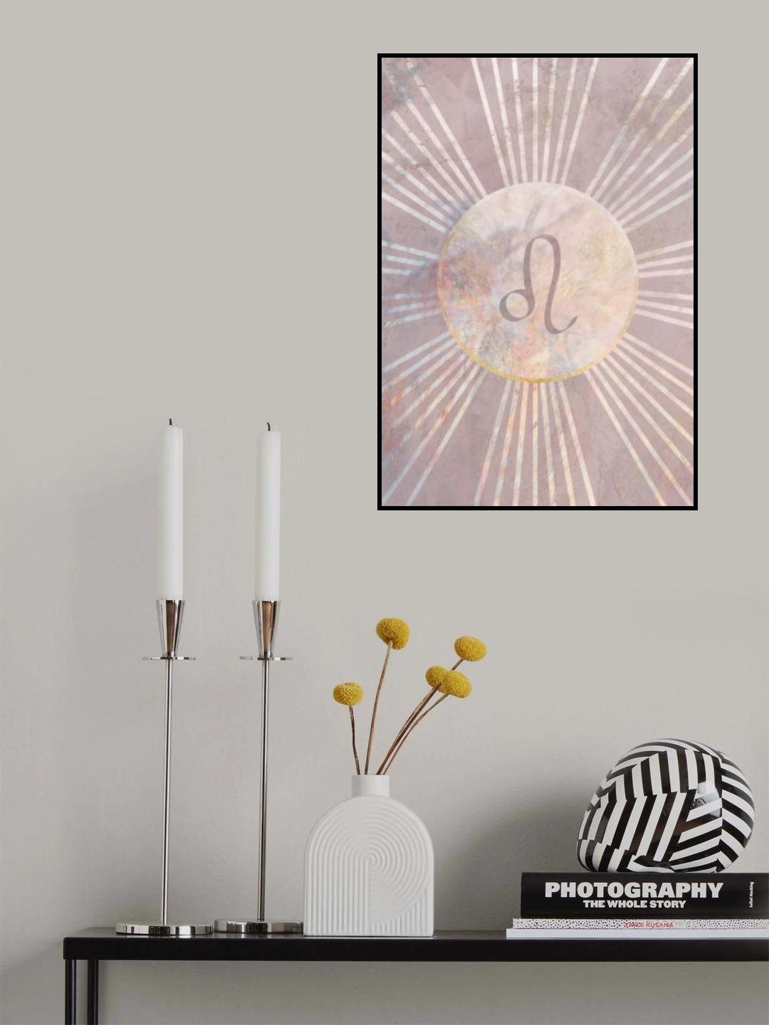 Leo Boho Star Sign Sun Poster och Canvastavla