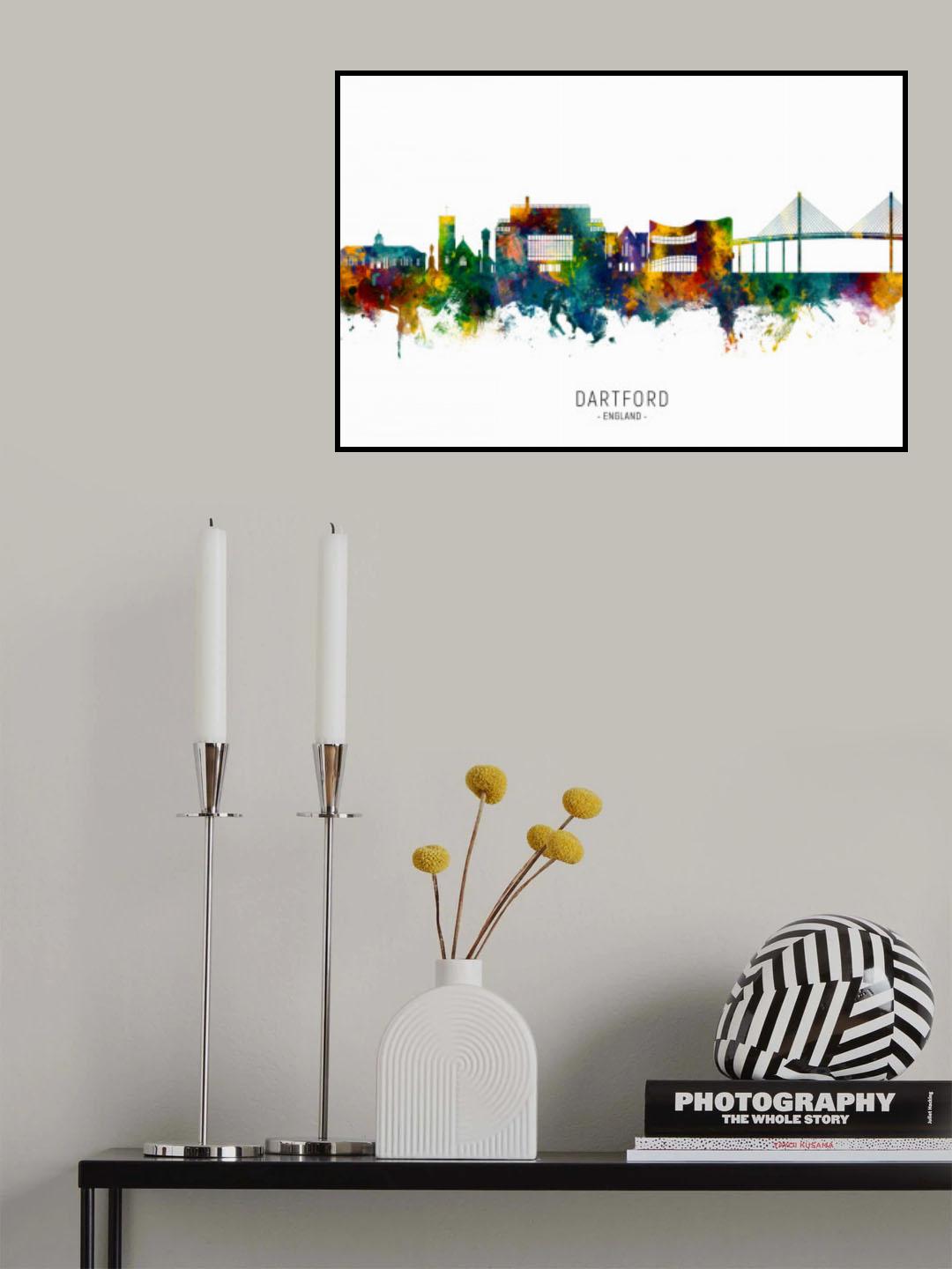 Dartford England Skyline Poster och Canvastavla