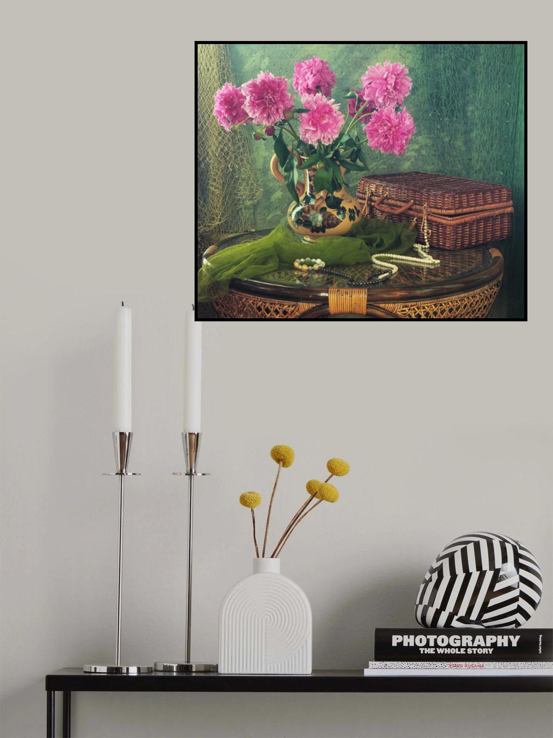 still life with Peonies-1807 Poster och Canvastavla