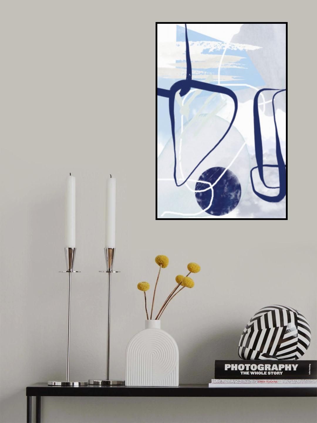 Lines of Blue-1 Poster och Canvastavla