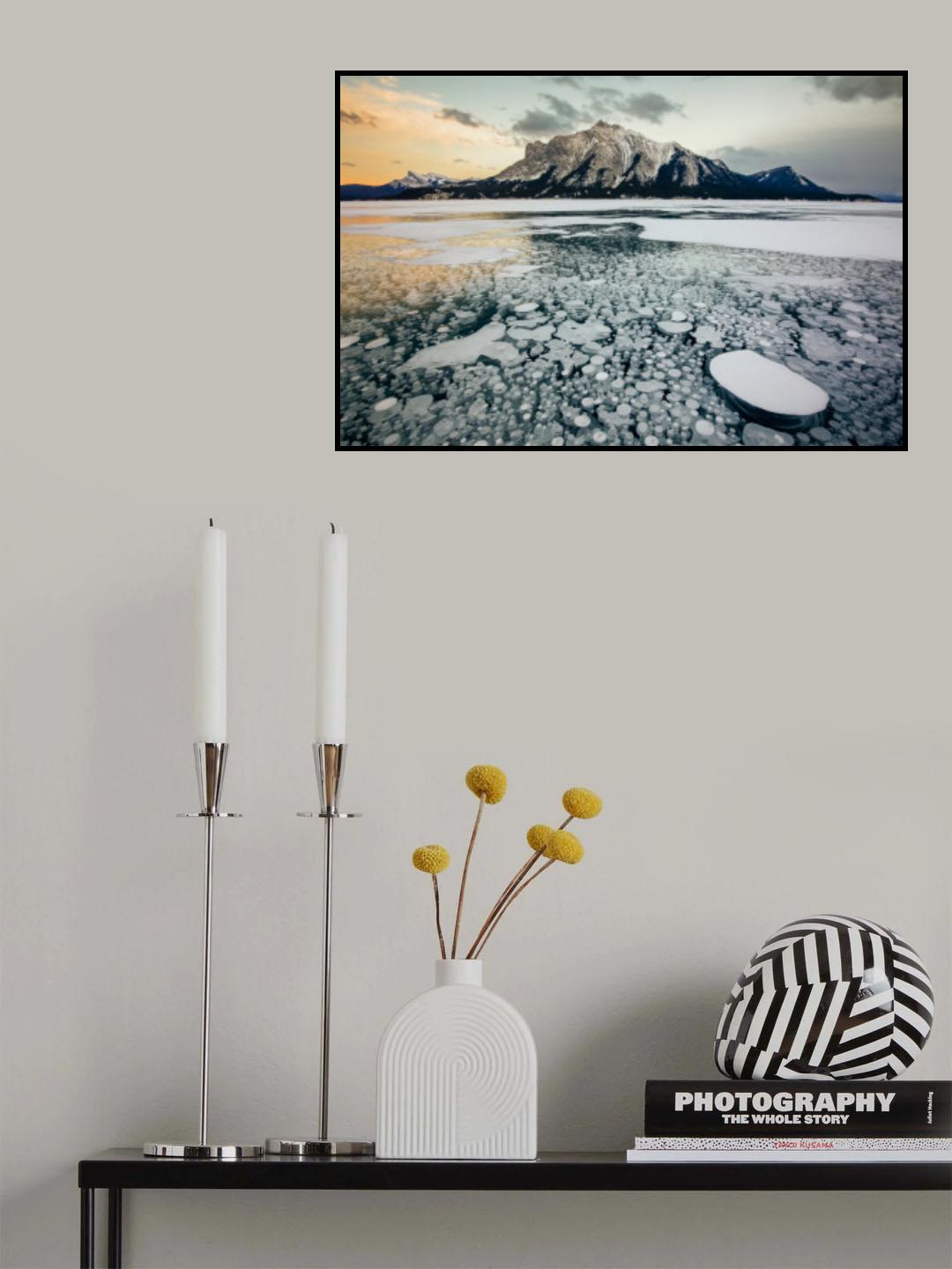 Bubble Lake Sunset Poster och Canvastavla