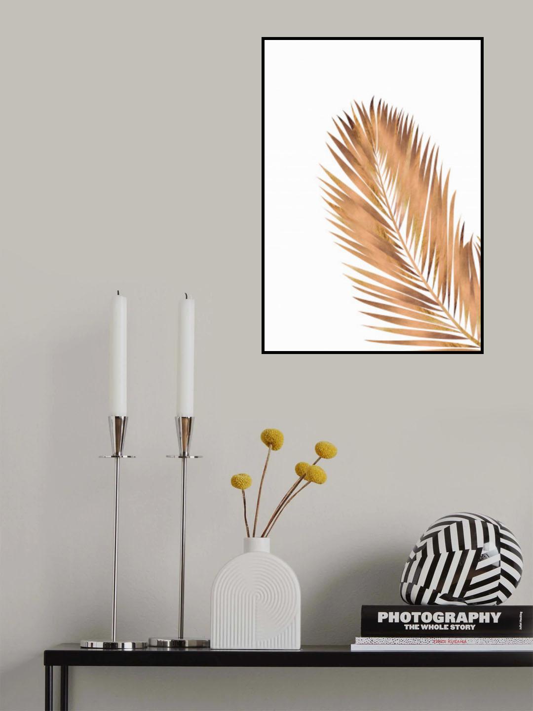 Copper Gold Palm Leaf 2 Poster och Canvastavla