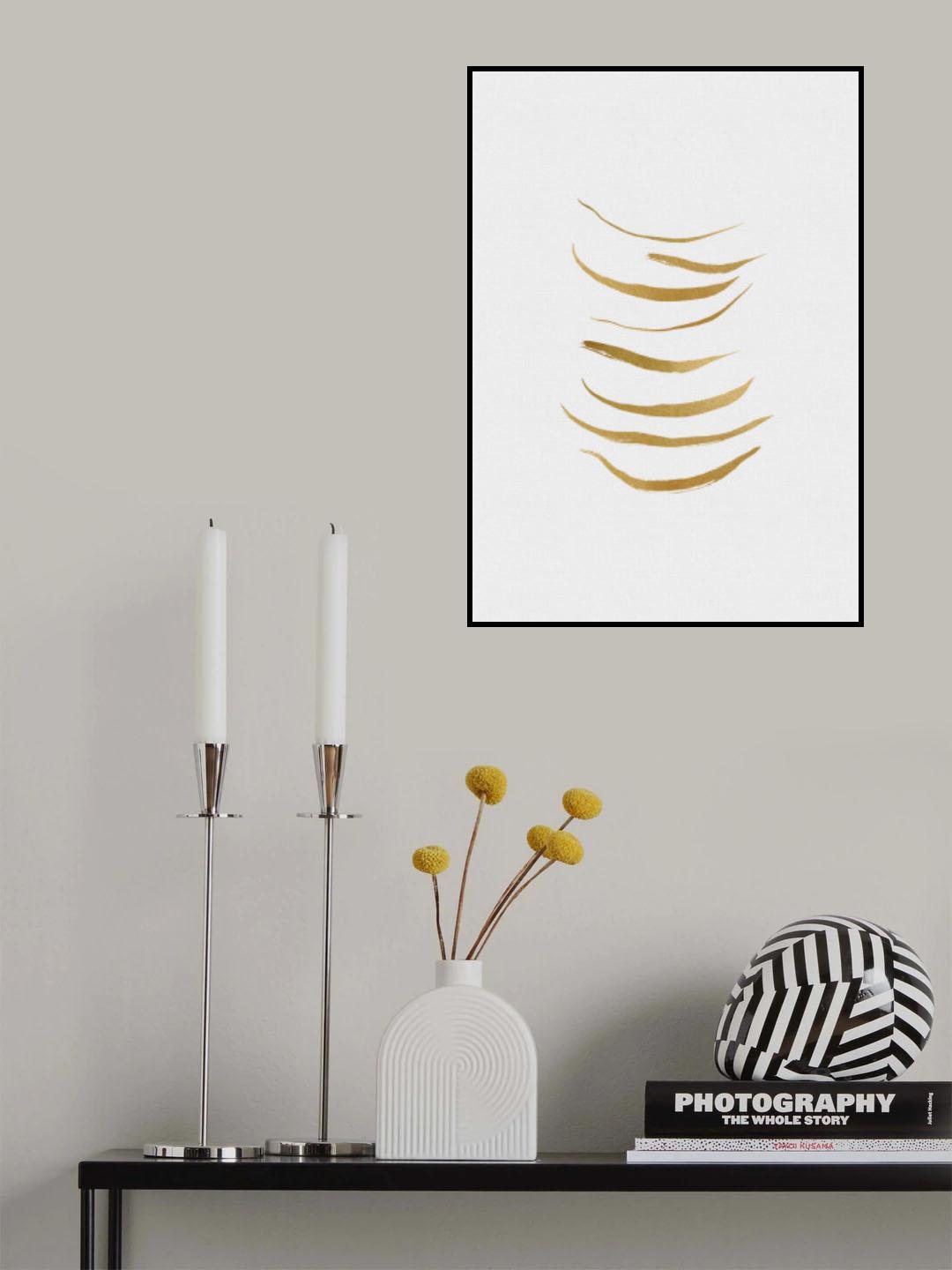 Minimalist Gold Painting Poster och Canvastavla