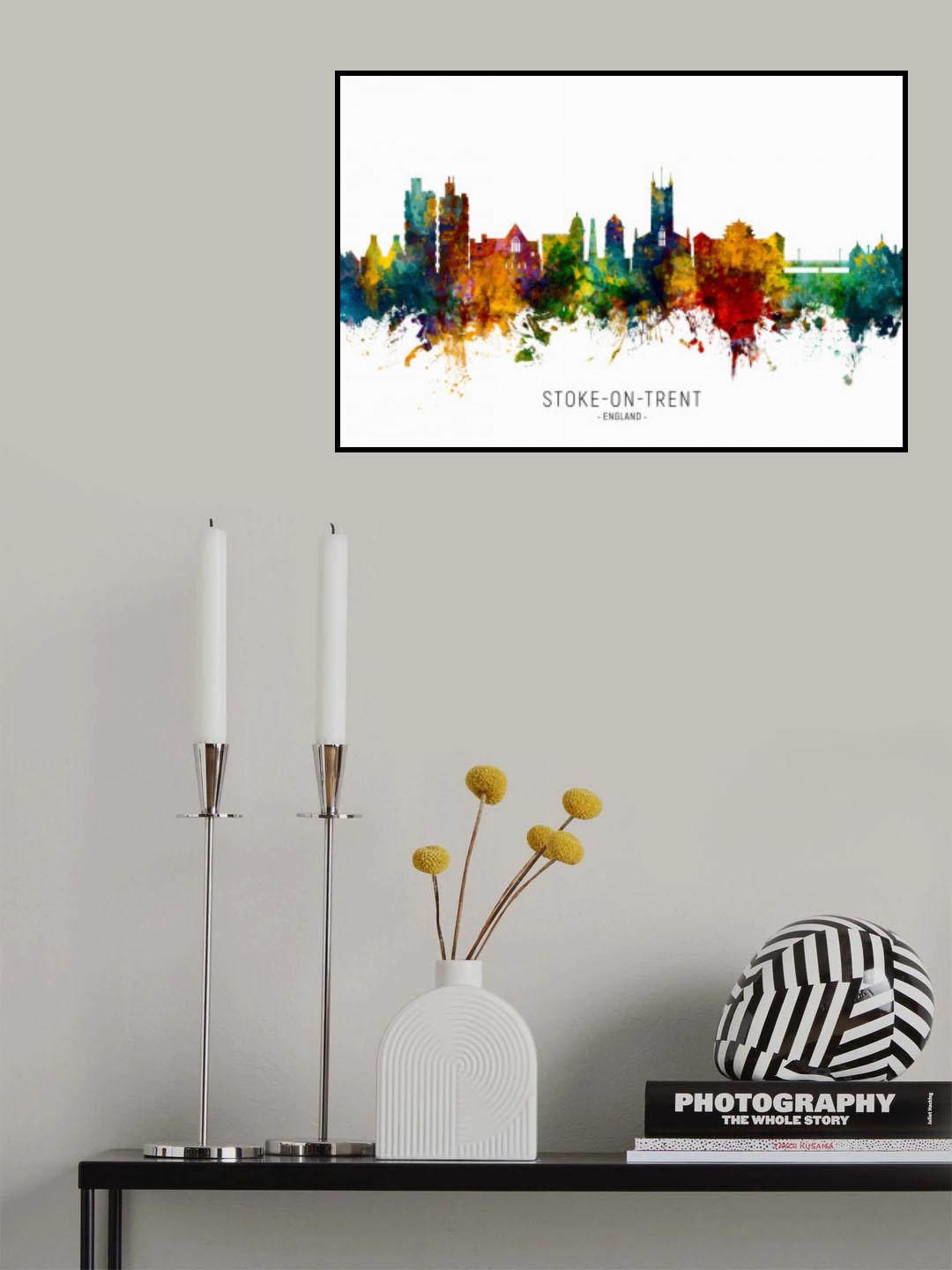 Stoke-on-Trent England Skyline Poster och Canvastavla
