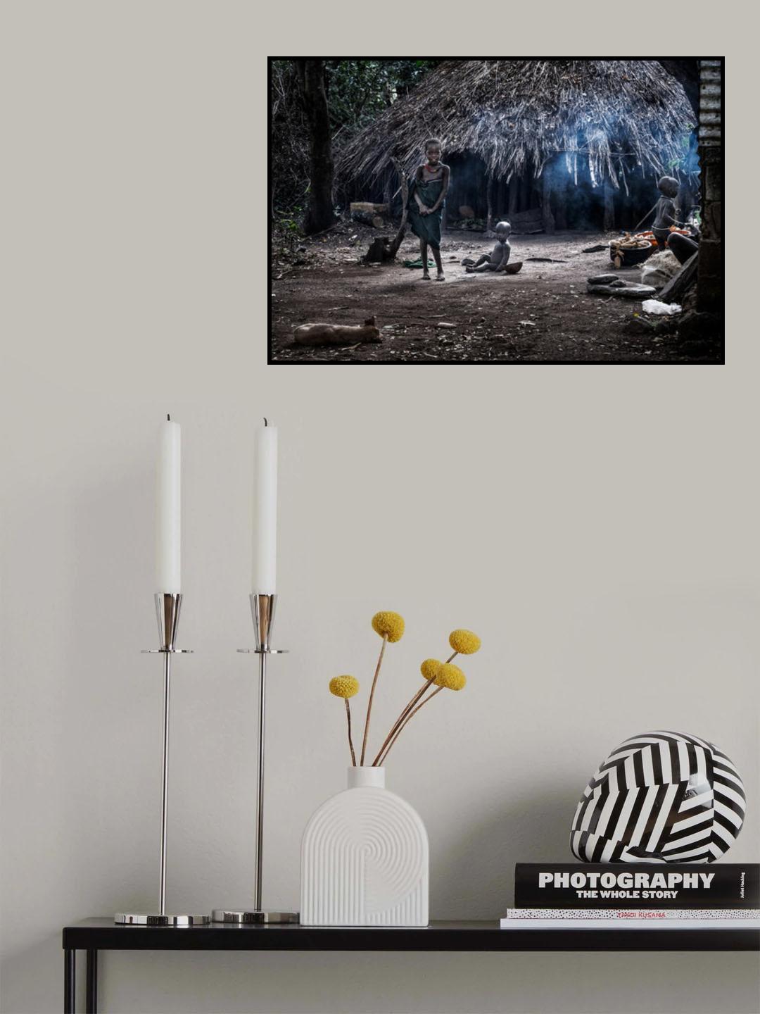 A scene of the life of a surma tribe family - Ethiopia Poster och Canvastavla