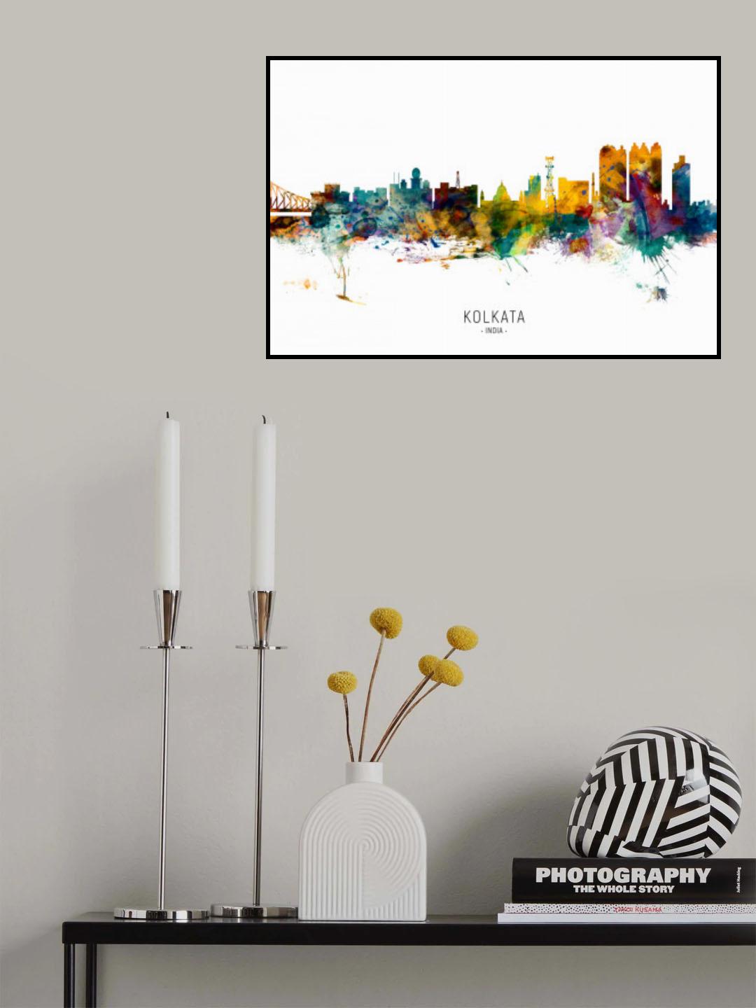 Kolkata (Calcutta) India Skyline Poster och Canvastavla