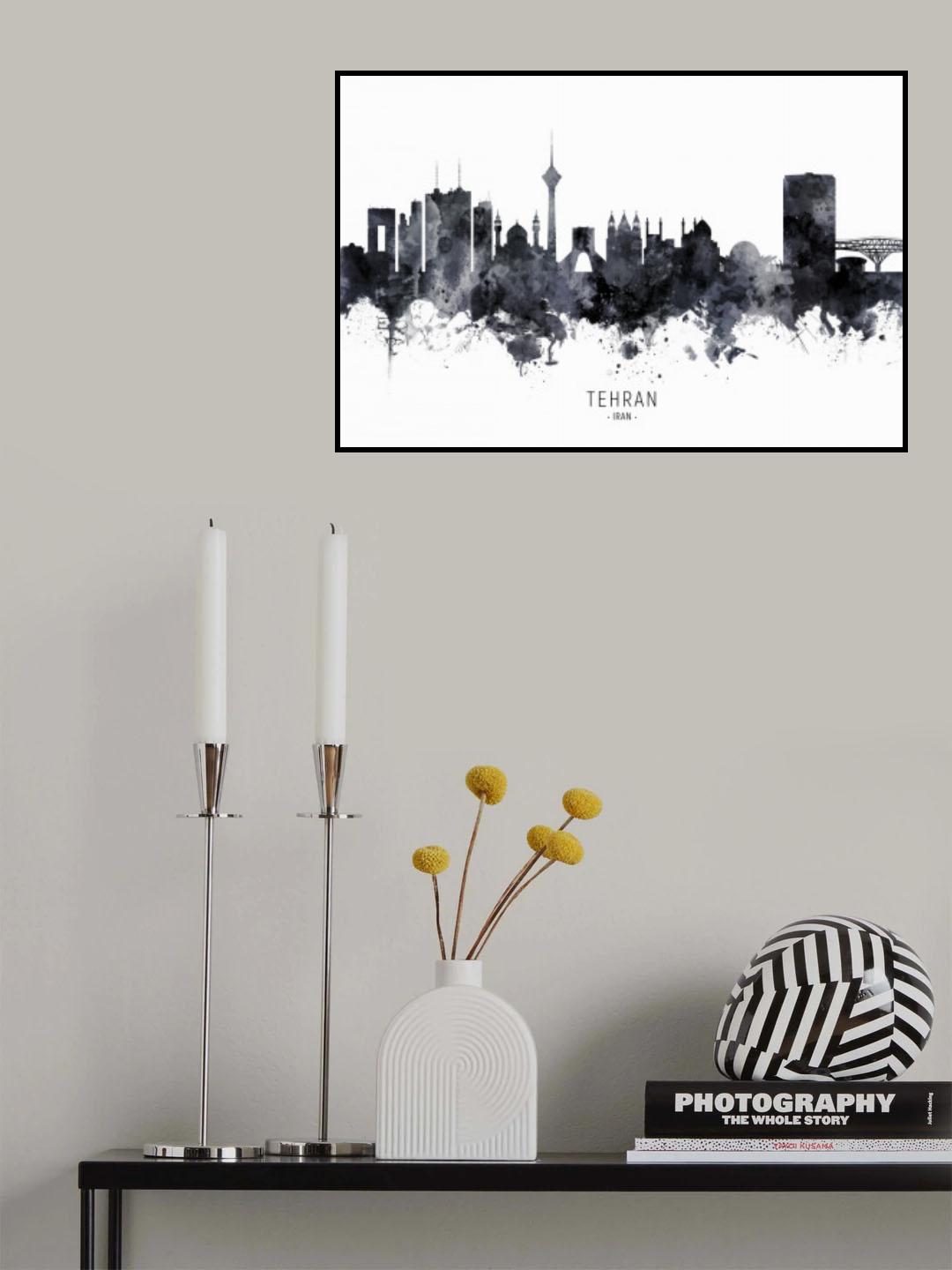 Tehran Iran Skyline Poster och Canvastavla