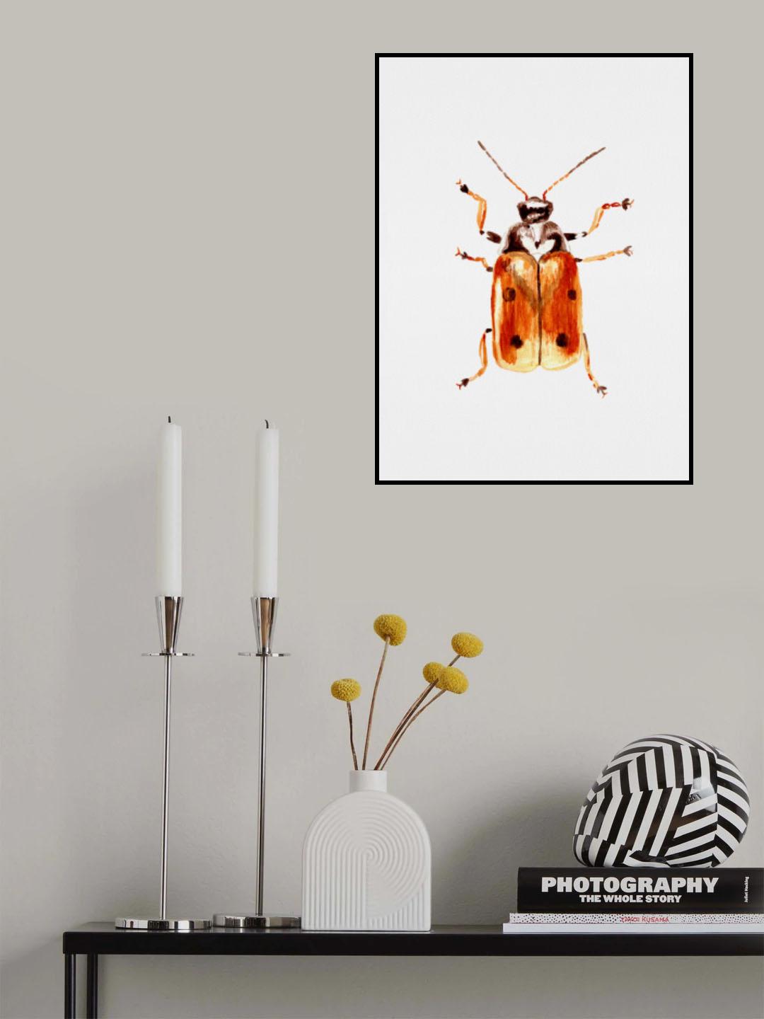 Another leaf beetle the Cryptocephalus cordiger Poster och Canvastavla