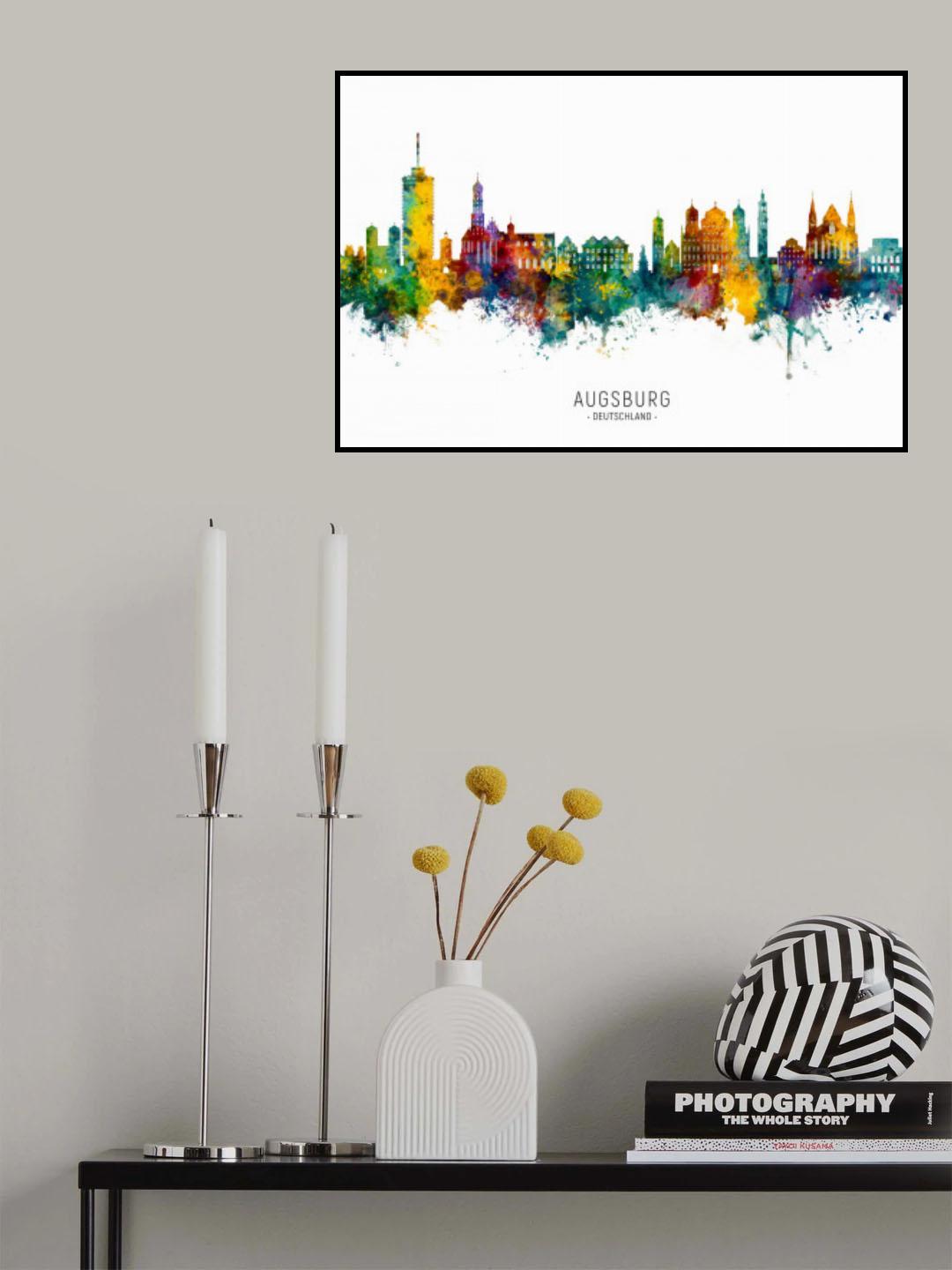 Augsburg Germany Skyline Poster och Canvastavla