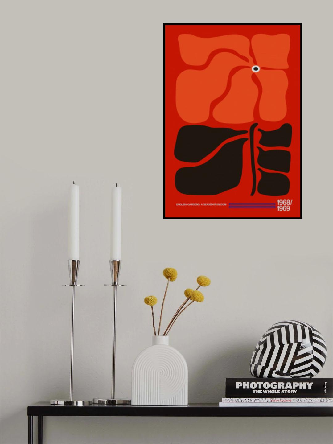English Gardens Red/Orange Poster och Canvastavla