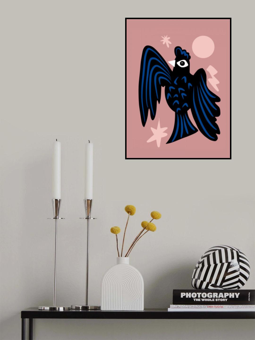 Moon and Stars Raven Poster och Canvastavla