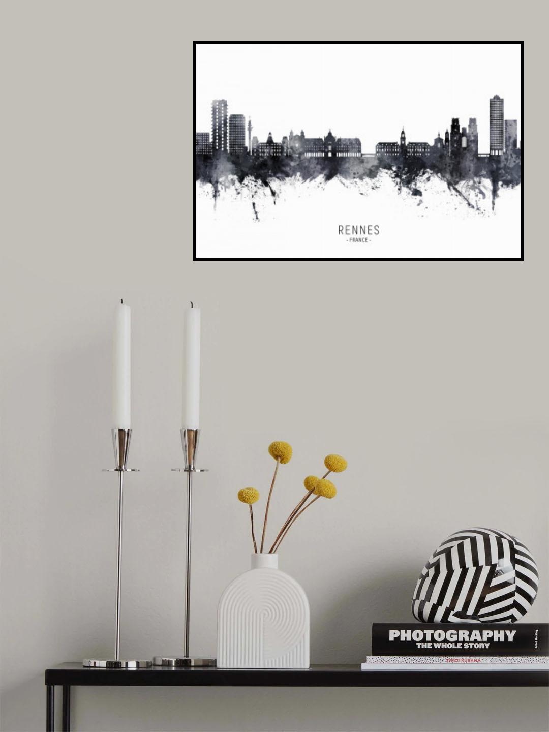 Rennes France Skyline Poster och Canvastavla