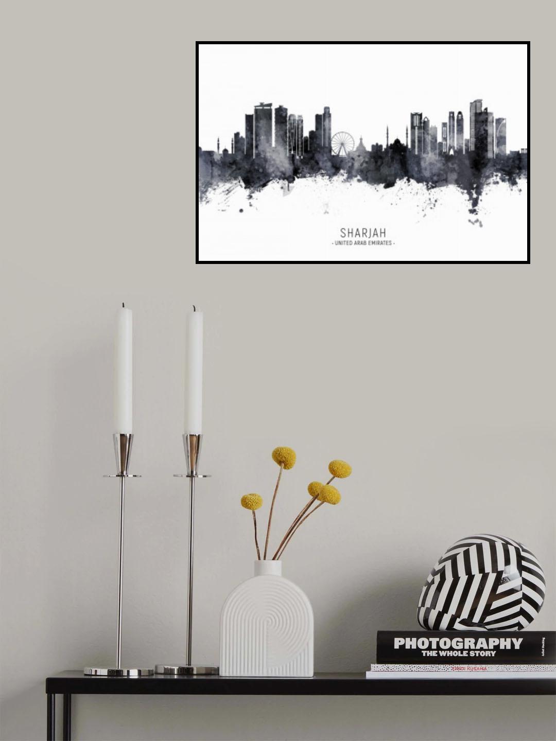 Sharjah Skyline Poster och Canvastavla