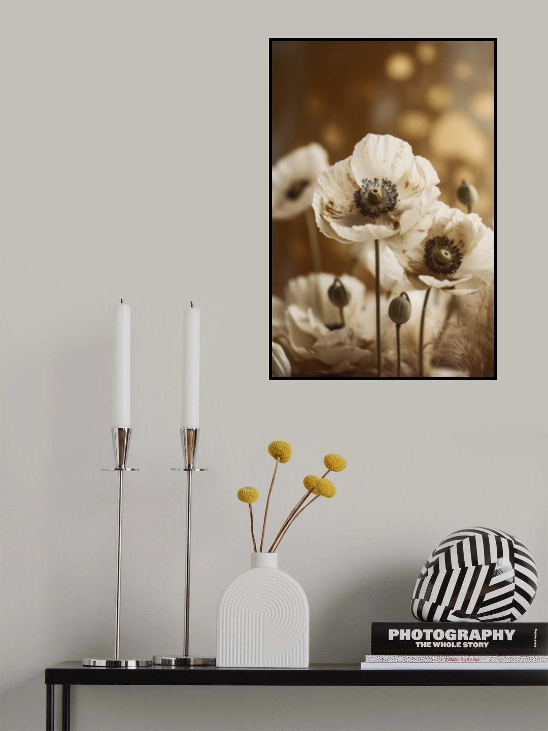 White Poppy Poster och Canvastavla
