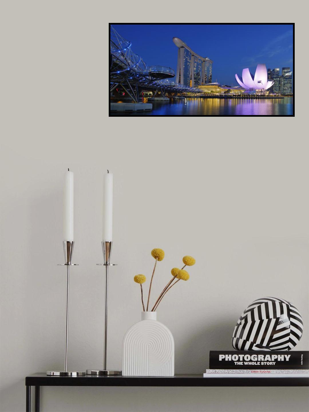 Marina Sands Bay - blue hour Poster och Canvastavla