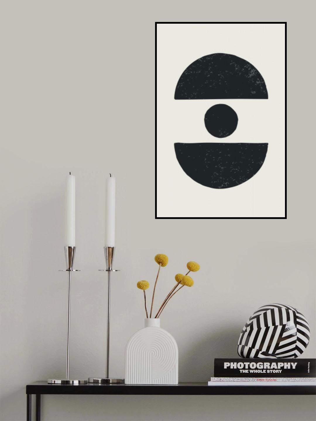 Black Abstract Shapes Series #4 Poster och Canvastavla