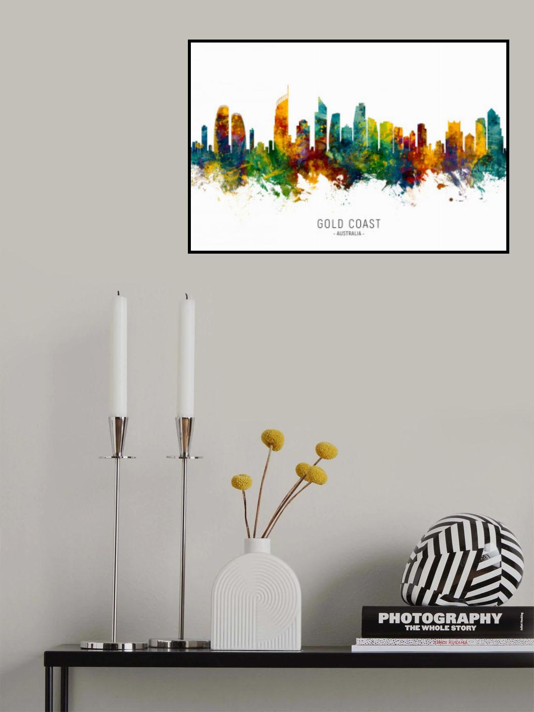 Gold Coast Australia Skyline Poster och Canvastavla