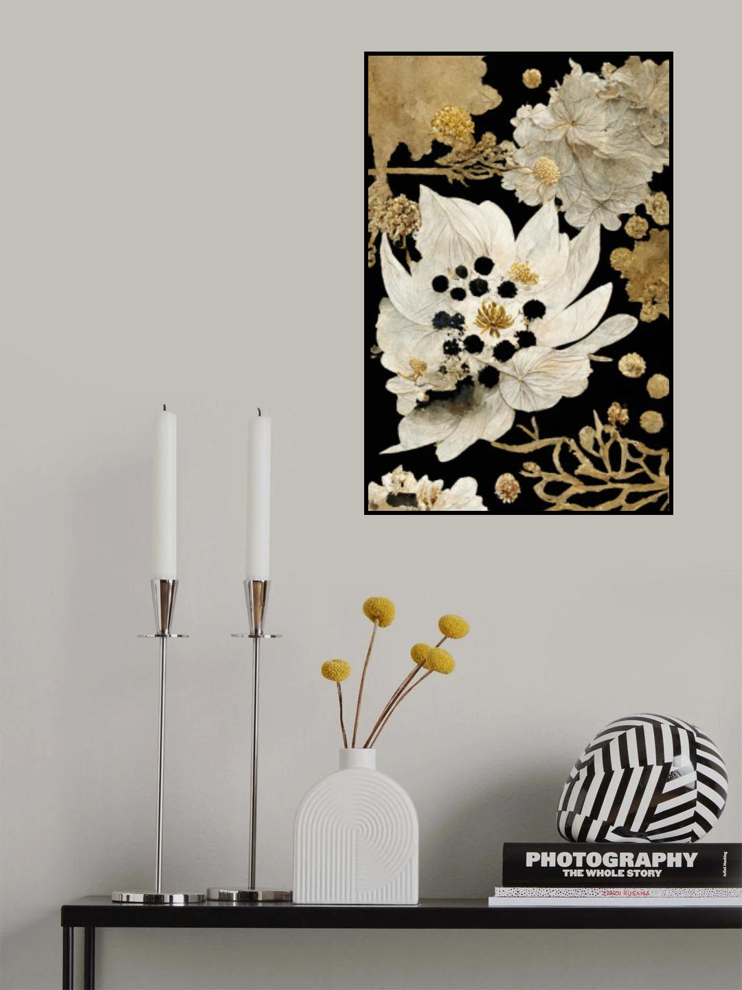 Beige Dry Flowers Poster och Canvastavla