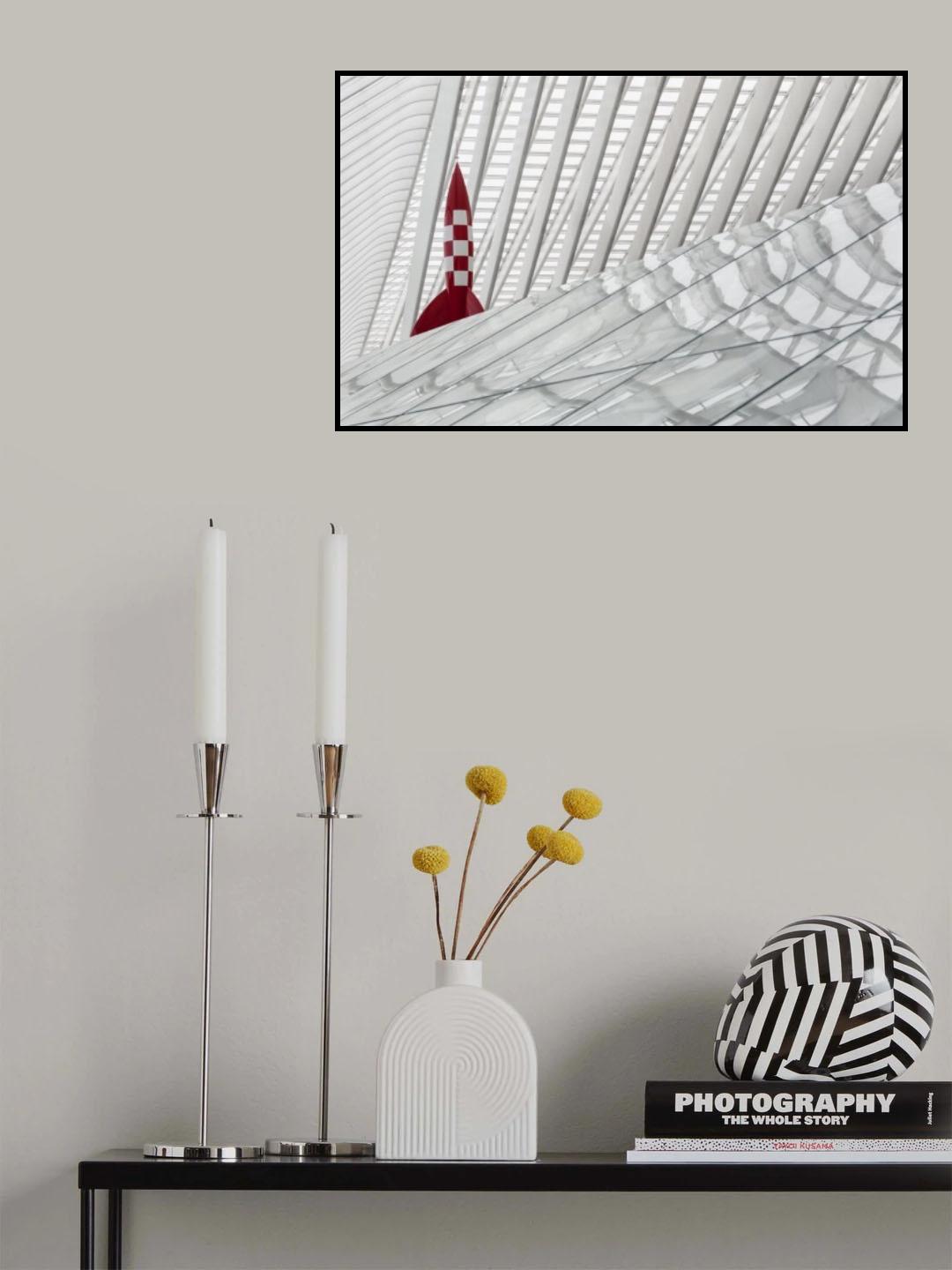 Herge\'s rocket Poster och Canvastavla