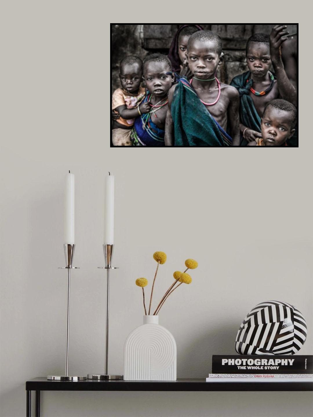 Surma tribe children-I - Ethiopia Poster och Canvastavla