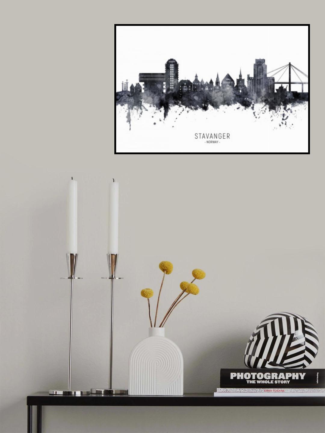 Stavanger Norway Skyline Poster och Canvastavla