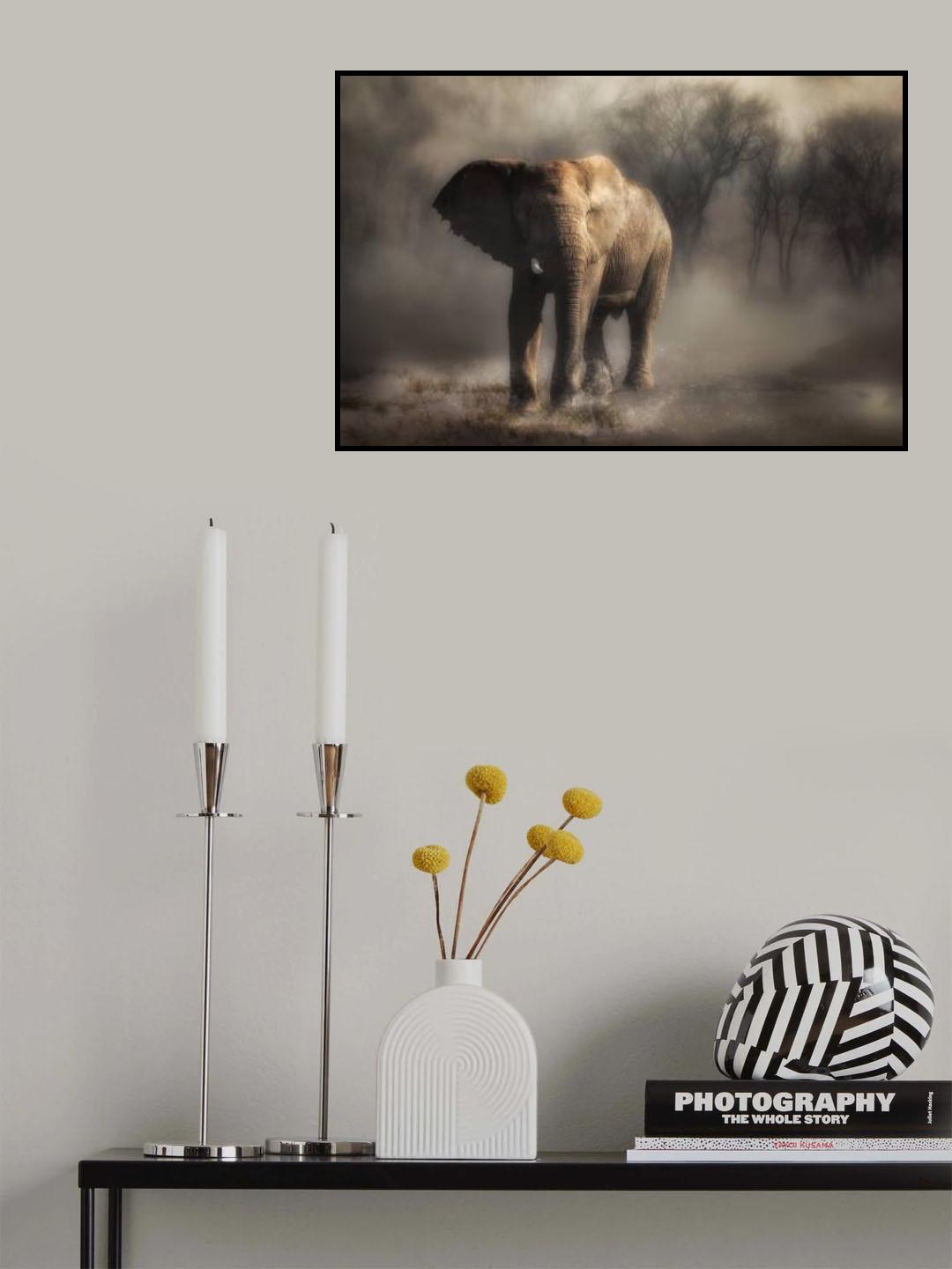 “....elephant drinking water...’ Poster och Canvastavla