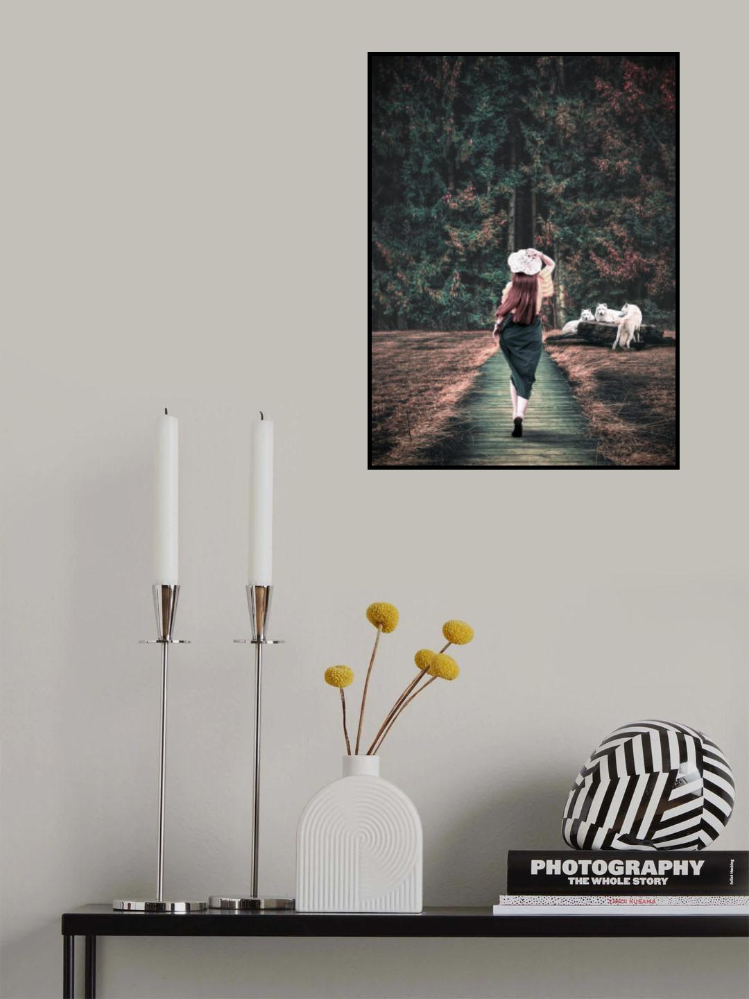 the little Red and the white wolfs Poster och Canvastavla