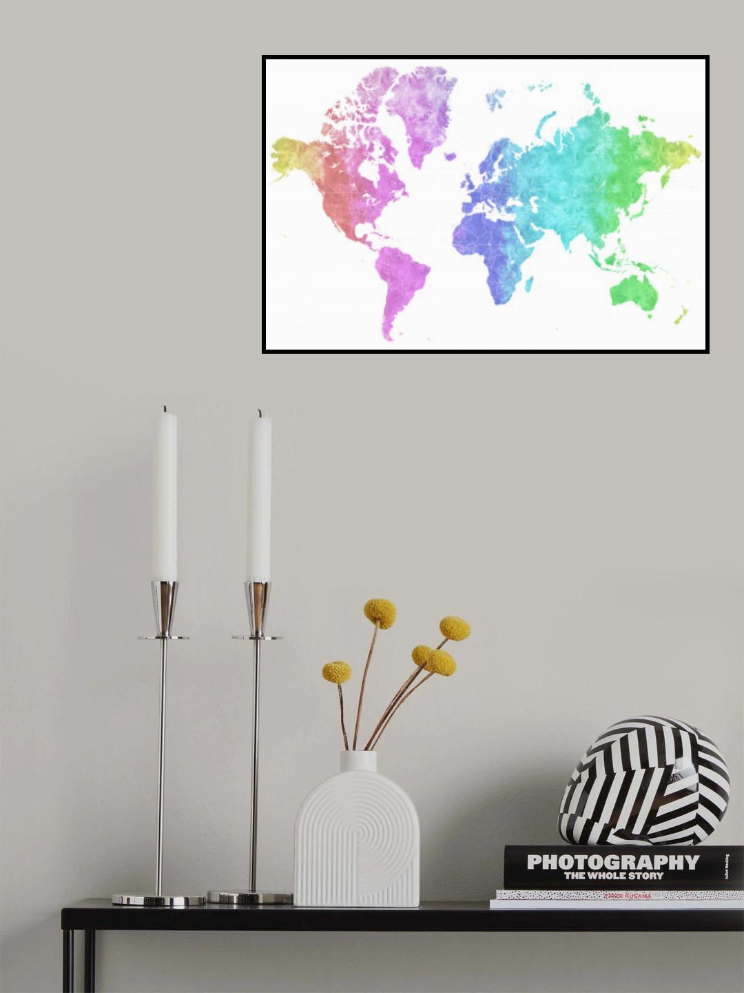 Jude watercolor world map Poster och Canvastavla