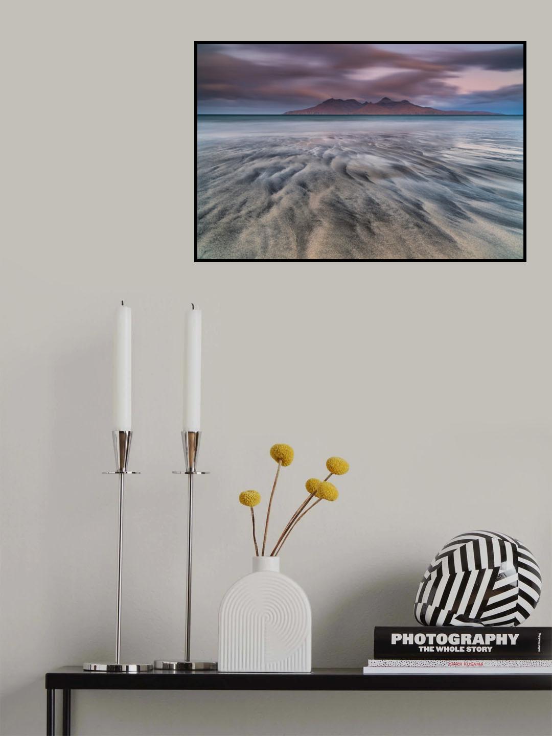 Colourful sunrise at Laig Bay Poster och Canvastavla