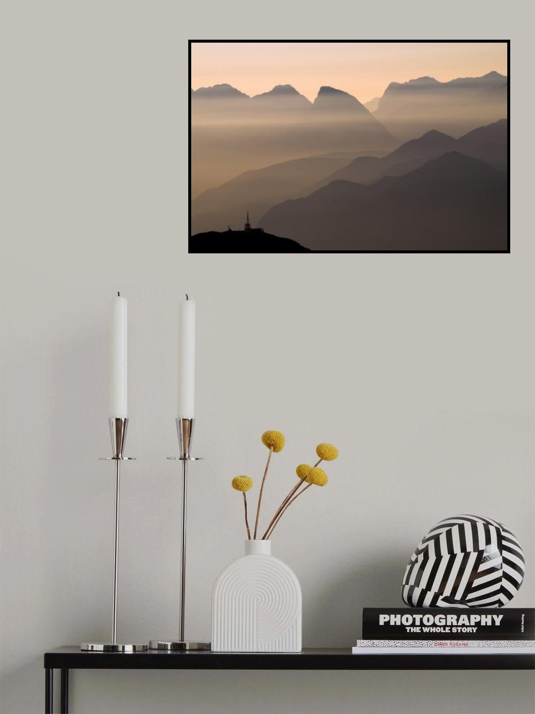 Alpine Sunset Poster och Canvastavla