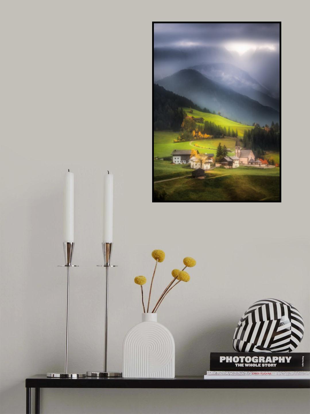 Santa Maddalena Church Beneath the Clouds Poster och Canvastavla