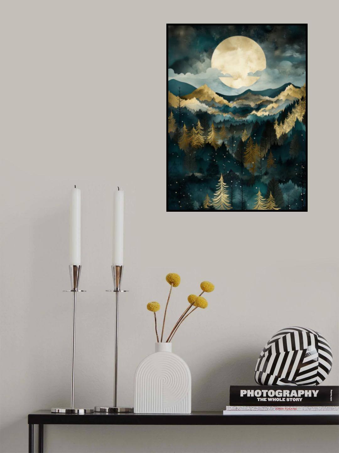 Teal and Gold 1 Poster och Canvastavla