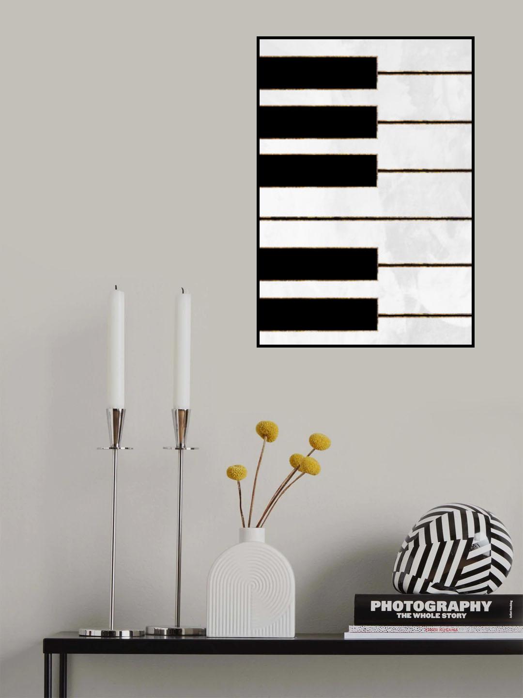 Black and gold piano Poster och Canvastavla