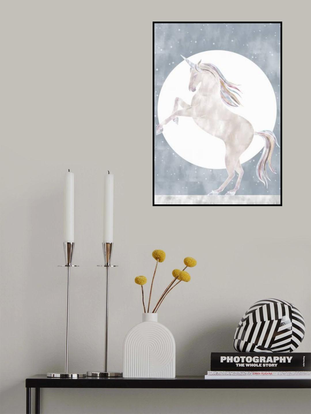 Rising Unicorn Poster och Canvastavla