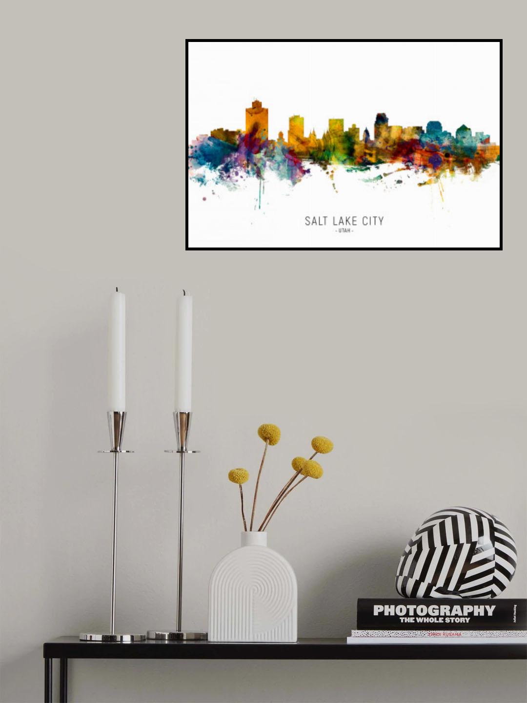 Salt Lake City Utah Skyline Poster och Canvastavla