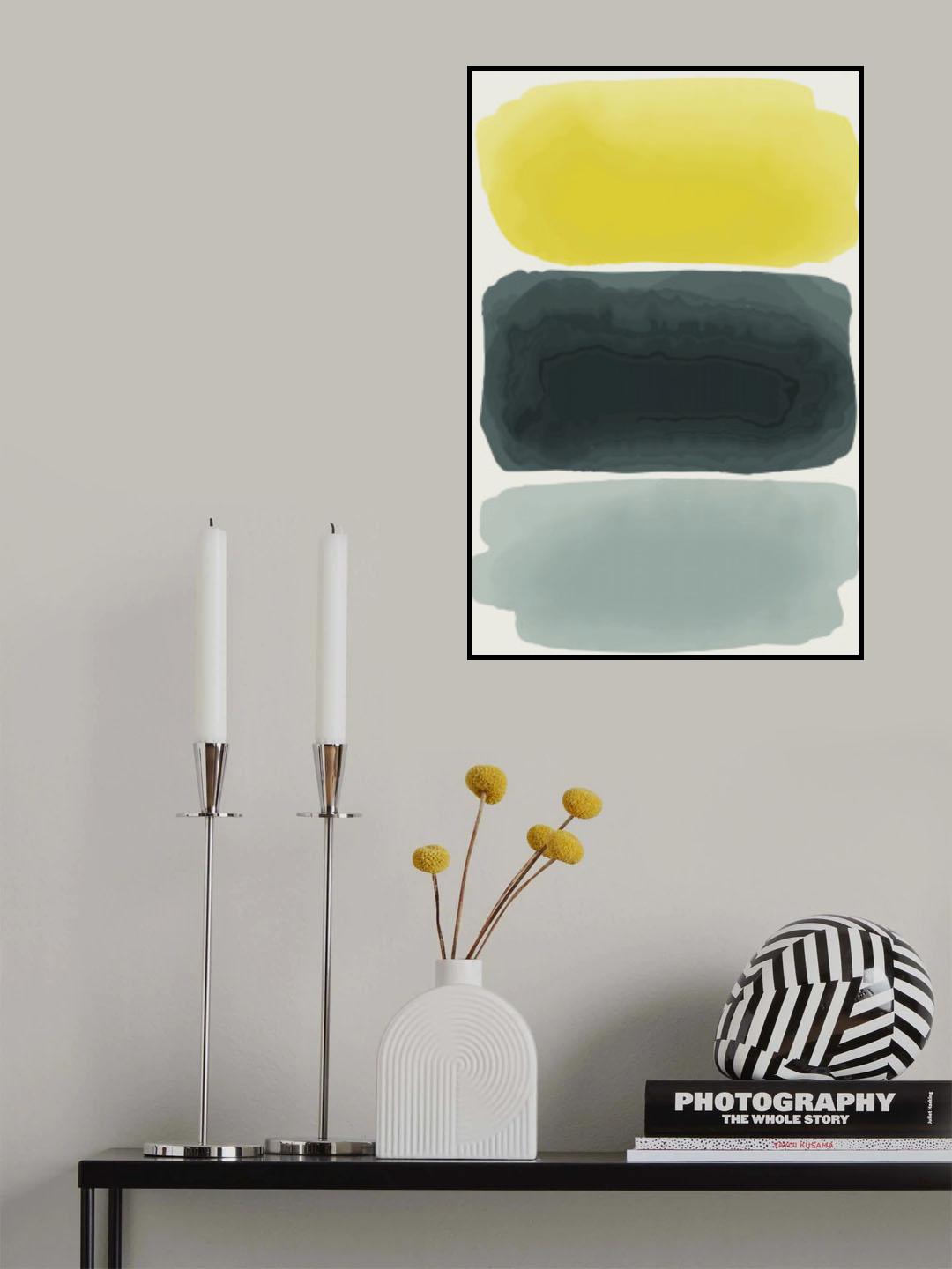 Black and Yellow Watercolor #1 Poster och Canvastavla