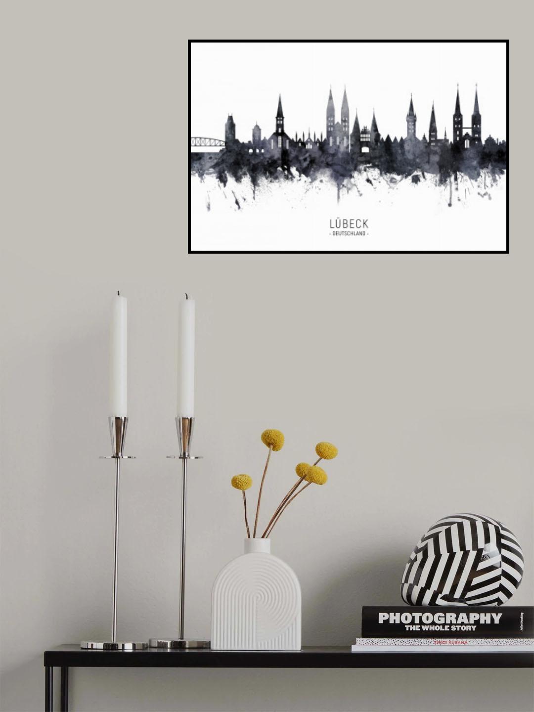Lubeck Germany Skyline Poster och Canvastavla