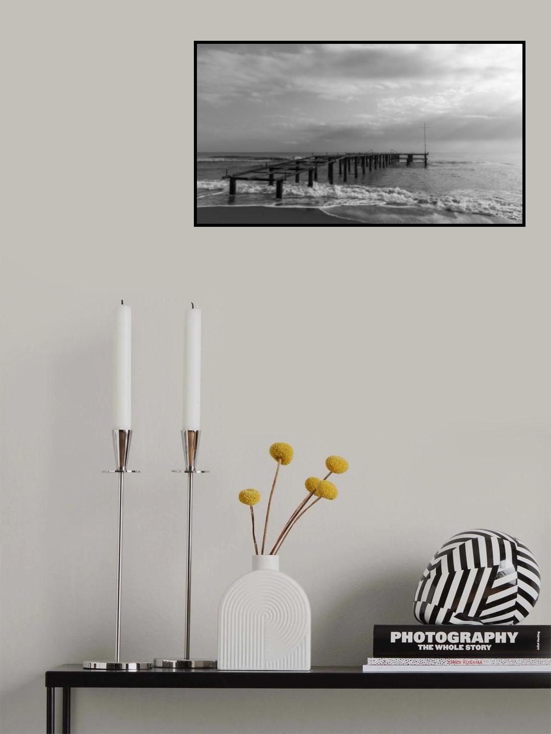 old pier and dramatic landscape Poster och Canvastavla