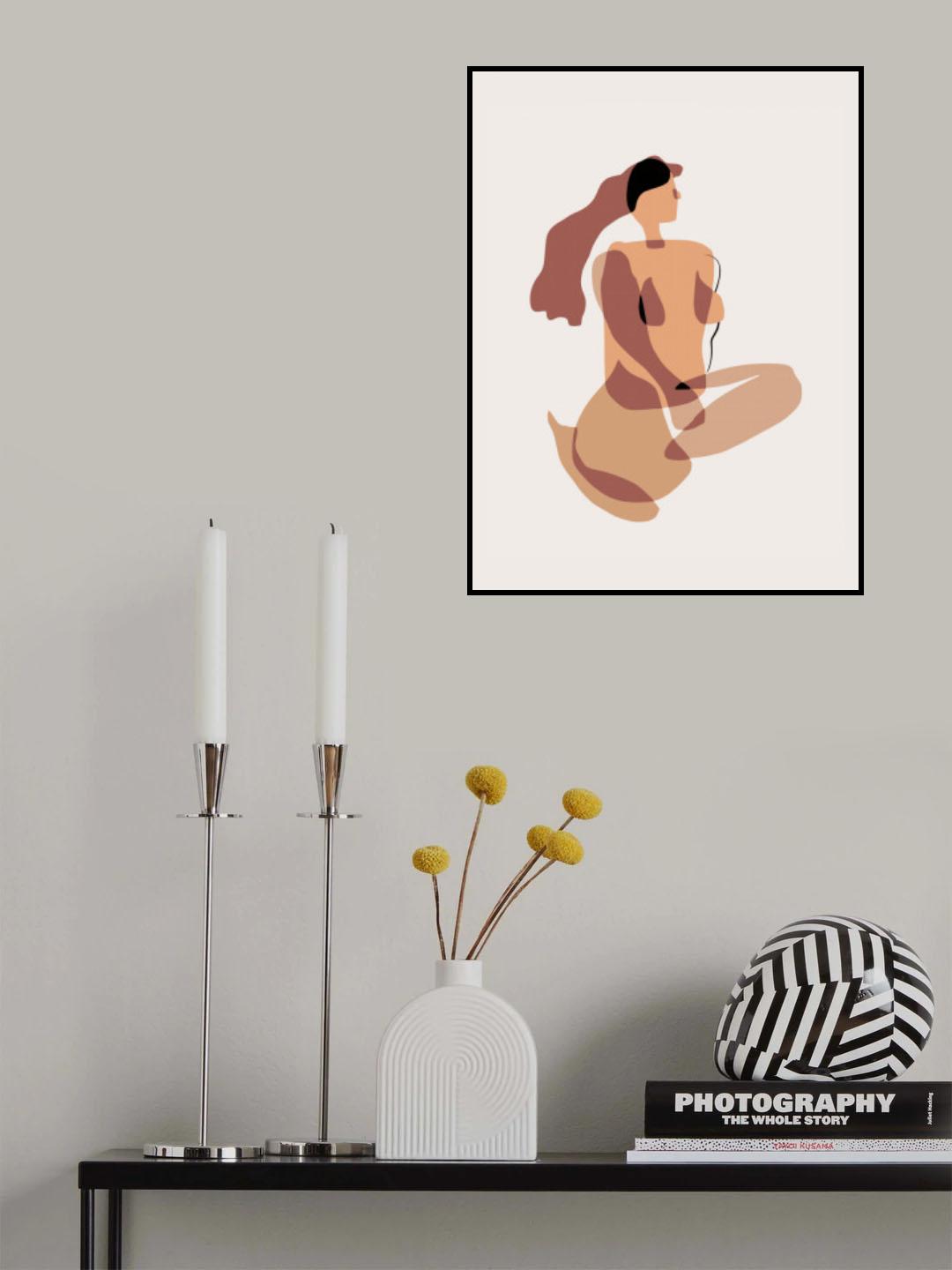 Nude Yoga Stretch Poster och Canvastavla