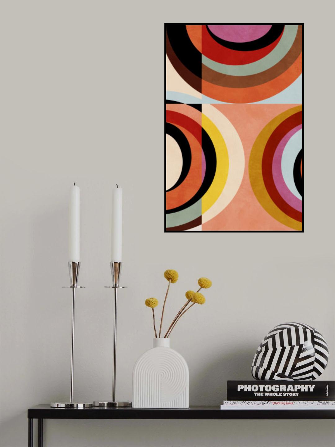 Warm Colors Bauhaus Geometry3 Poster och Canvastavla