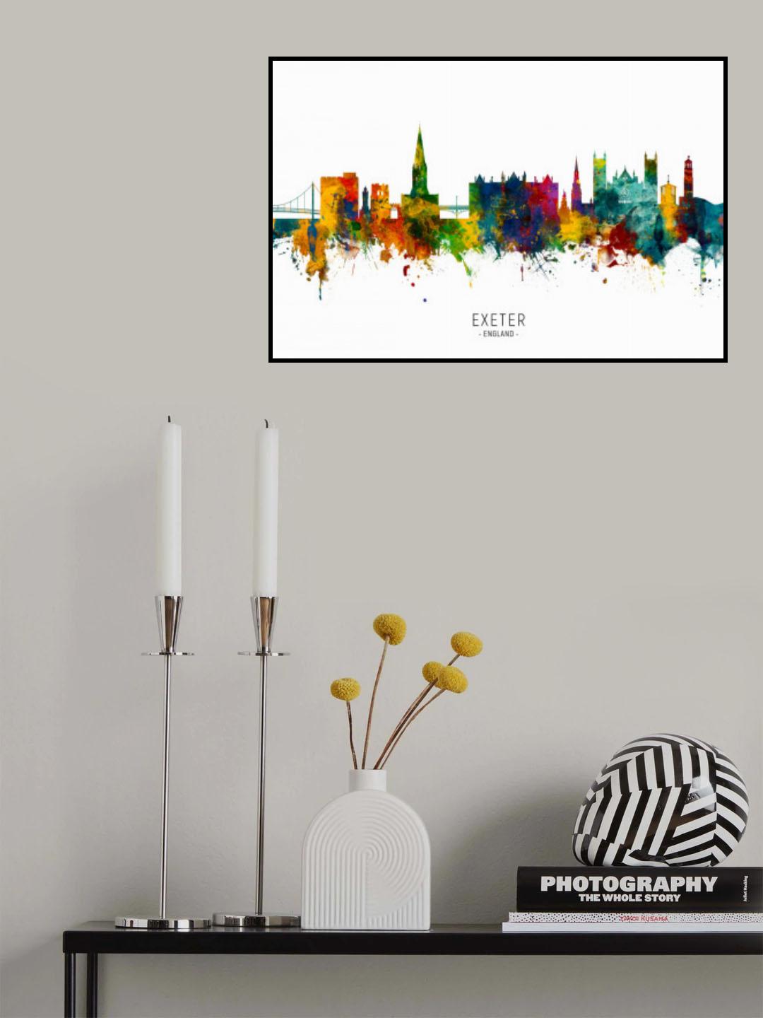 Exeter England Skyline Poster och Canvastavla