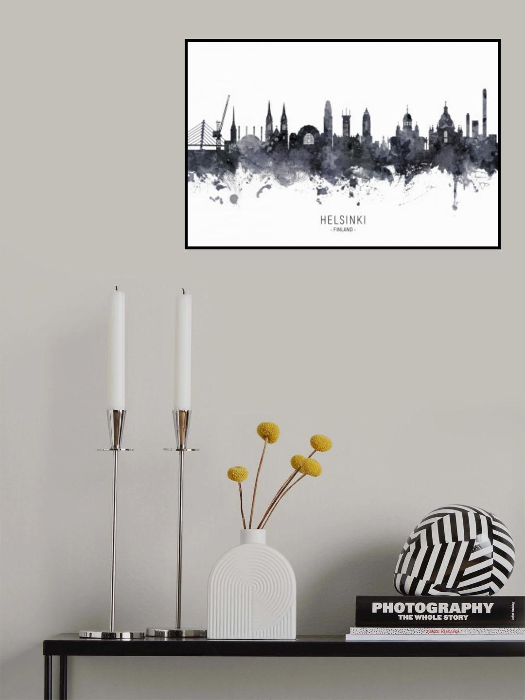 Helsinki Finland Skyline Poster och Canvastavla