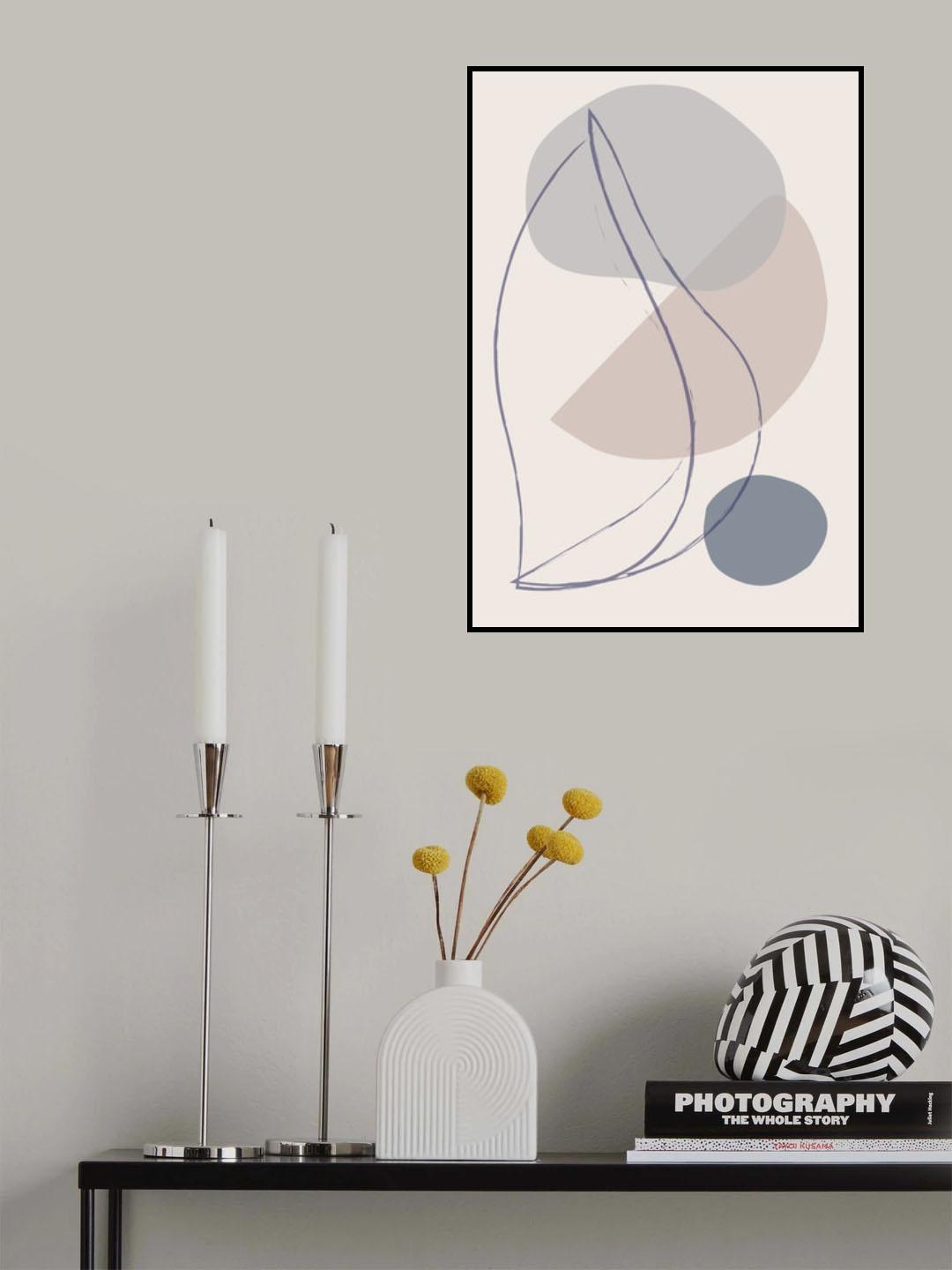 New Shapes Blue No 1 Poster och Canvastavla