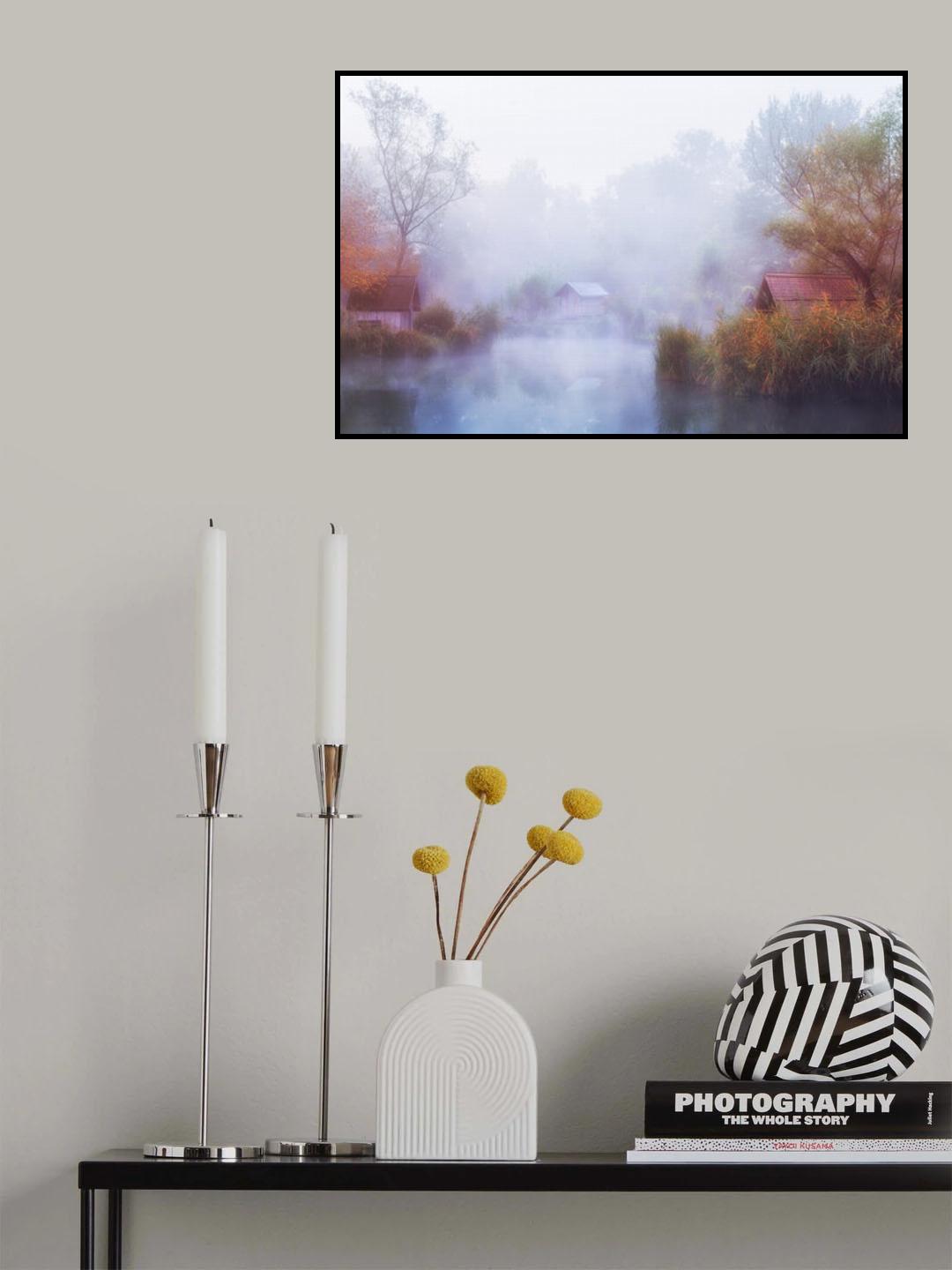 Foggy Mornings on the Lake Poster och Canvastavla